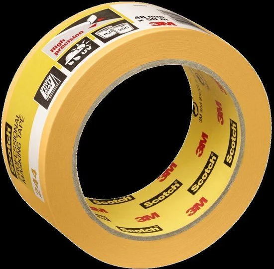 3M 244SW Masking Tape 48 mm 2-componenten afplaktape (48 mm x 50 m) geel - Image 2