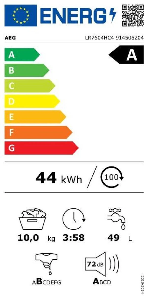 AEG LR7604HC4 met 3 schokbrekers warmwateraansluiting - Image 5