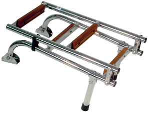 Allpa RVS Zwemtrap met 2+2 teak treden - Image 2