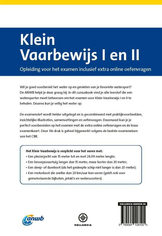 ANWB Cursusboek Klein Vaarbewijs I en II met online examentraining (31e druk) - Image 3