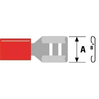 ASA Klemkabelschoen Vlak geisoleerd 6,6 mm (5 stuks)
