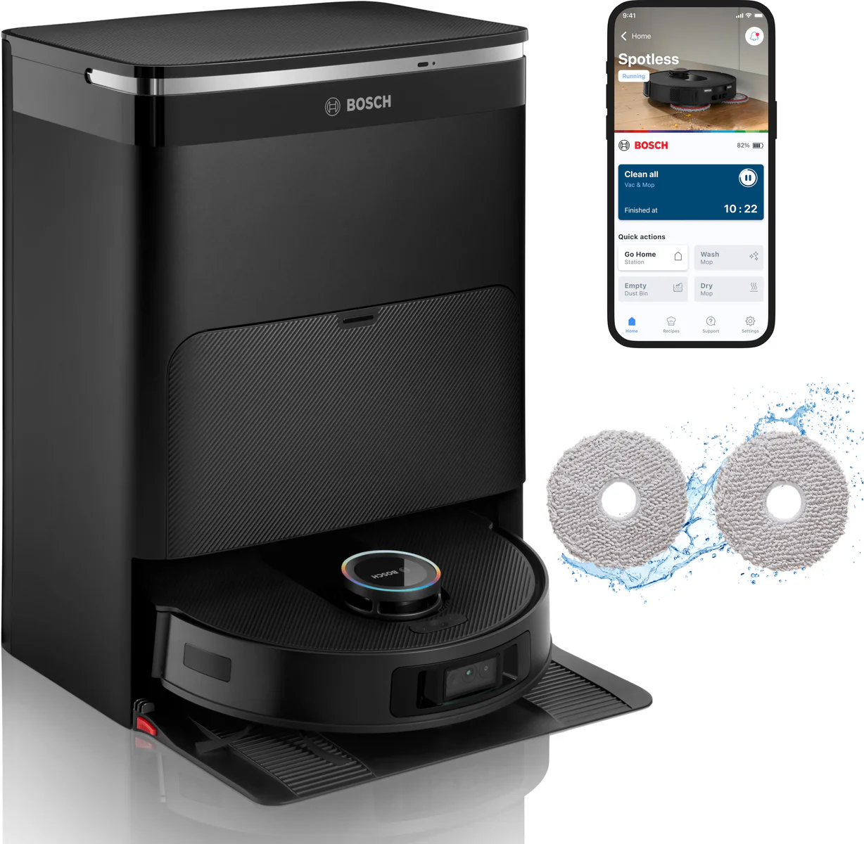 Bosch BCRDW3BX Robot Stofzuiger, kan ook Dweilen met Camera detectie