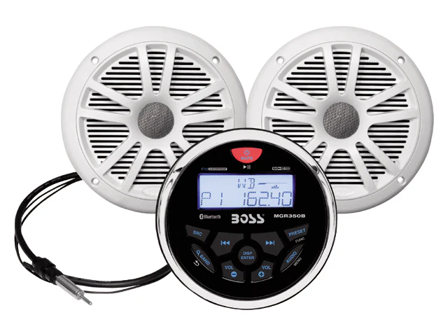 Boss MCKGB350W marine radio pack met speakers en antenne