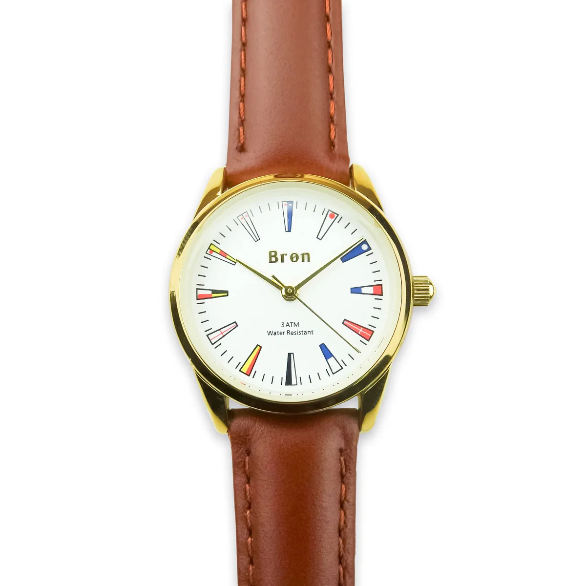 Bron Seinvlaggen horloge goud/bruin dames - Image 3