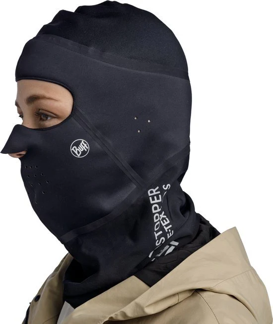 Buff Windproof Balaclava Solid Black bivakmuts - Image 3