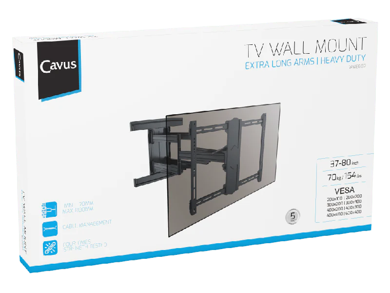 Cavus WME602 TV muurbeugel 180 graden draaibaar, geschkt voor 37-80 inch - Image 9
