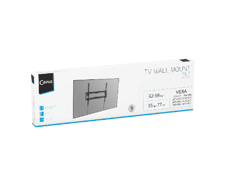 Cavus WMT002 TV muurbeugel voor vlak aan de muur, VESA 75x75 tot 400x400 - Image 5