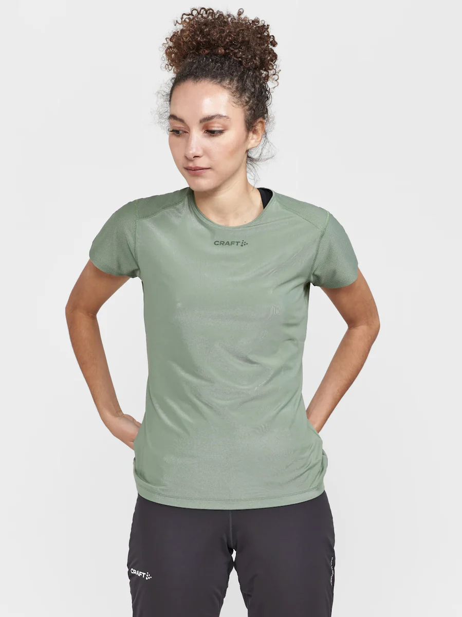 Craft ADV Essence SS Slim Tee hardloop- sporshirt korte mouwen groen dames - Image 2