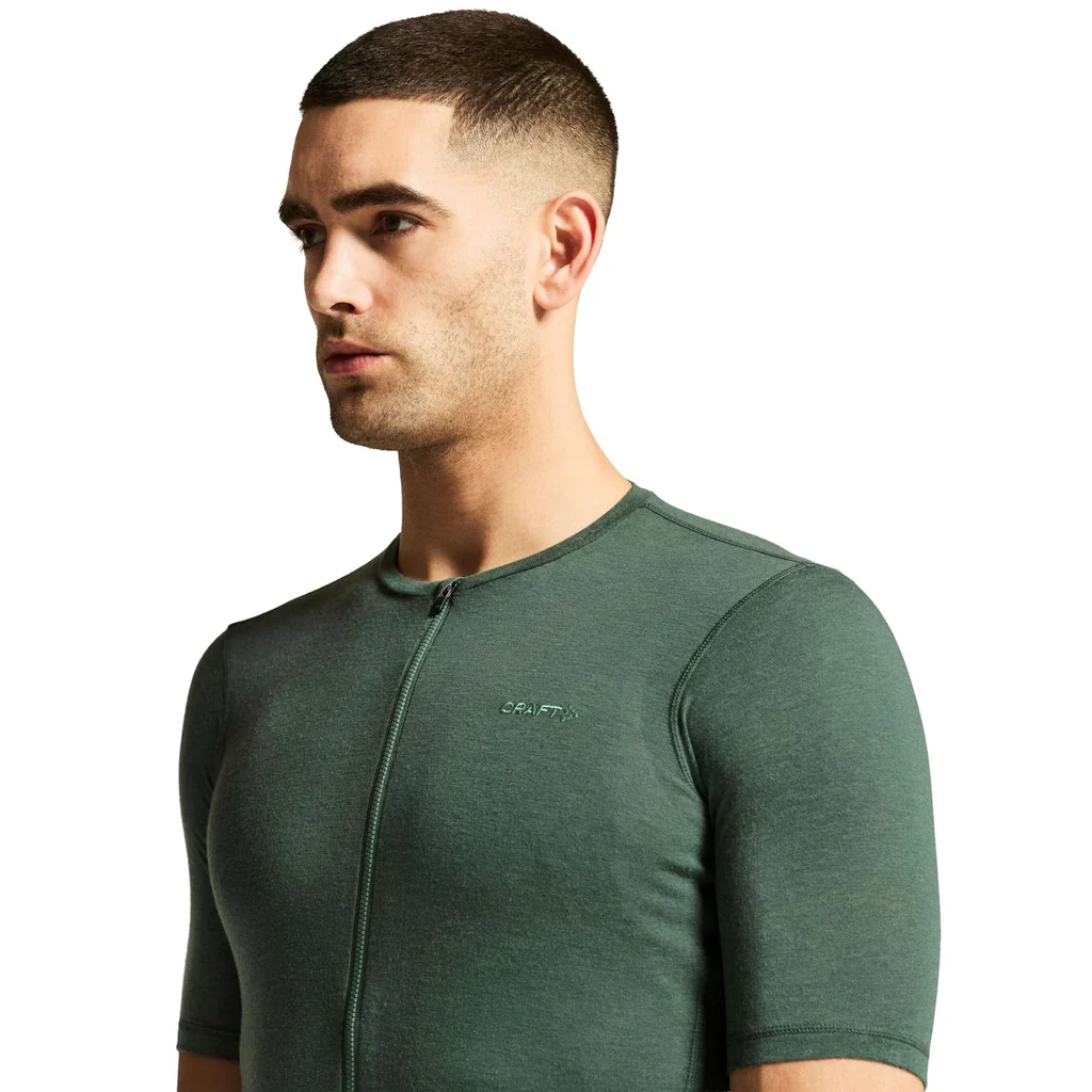 Craft Everyday Wool SS M Fietsshirt Korte Mouwen Heren - Groen - Image 5