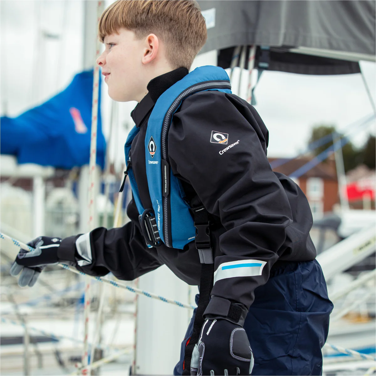 Crewsaver Crewfit 150N Junior Automatisch Reddingsvest met Harnas - Blauw - Image 4