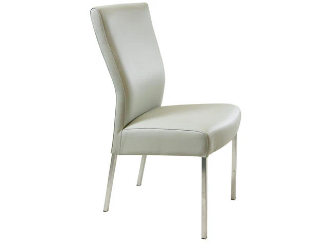 CSW Jet hoge slanke lederen stoel met RVS-frame en greep op rug - Image 2