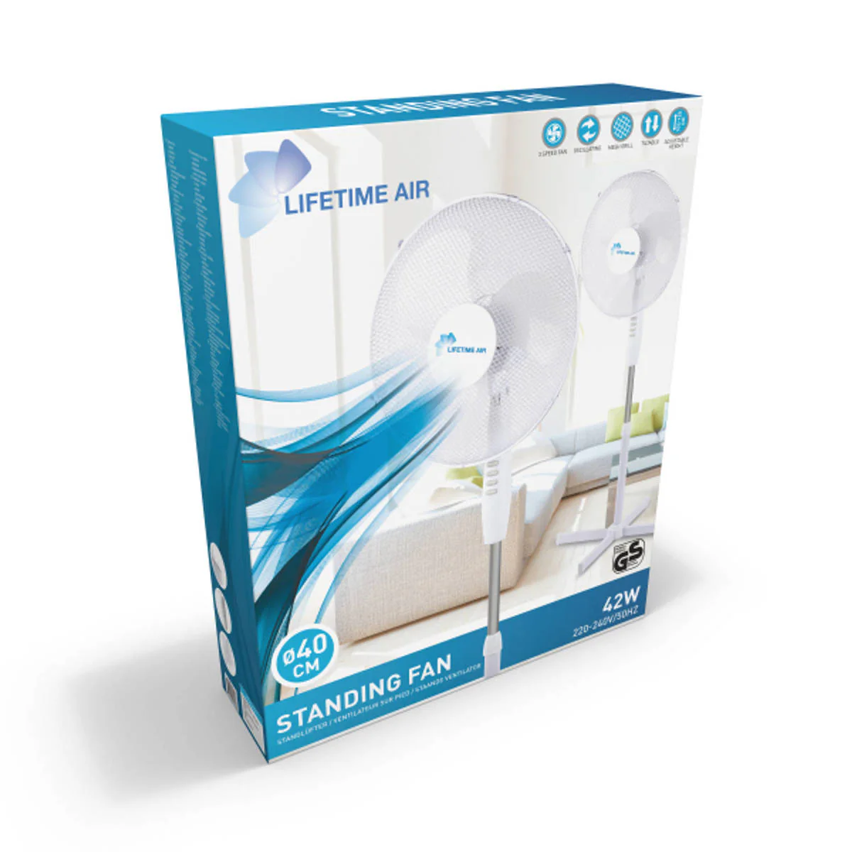 CSW Ventilator Lifetime Air met een fan van 40 cm, hoogte verstelbaar en kantelbaar - Image 5
