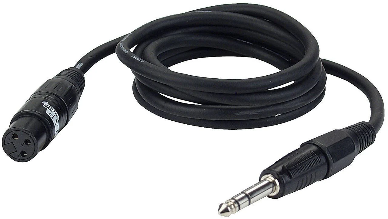 DAP Audio FL033 XLR female - jack stereo gebalanceerde audiosignaalkabel 3m