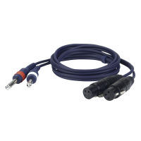 DAP Audio FL433 2x jack male - 2x XLR female ongebalanceerde verloopkabel
