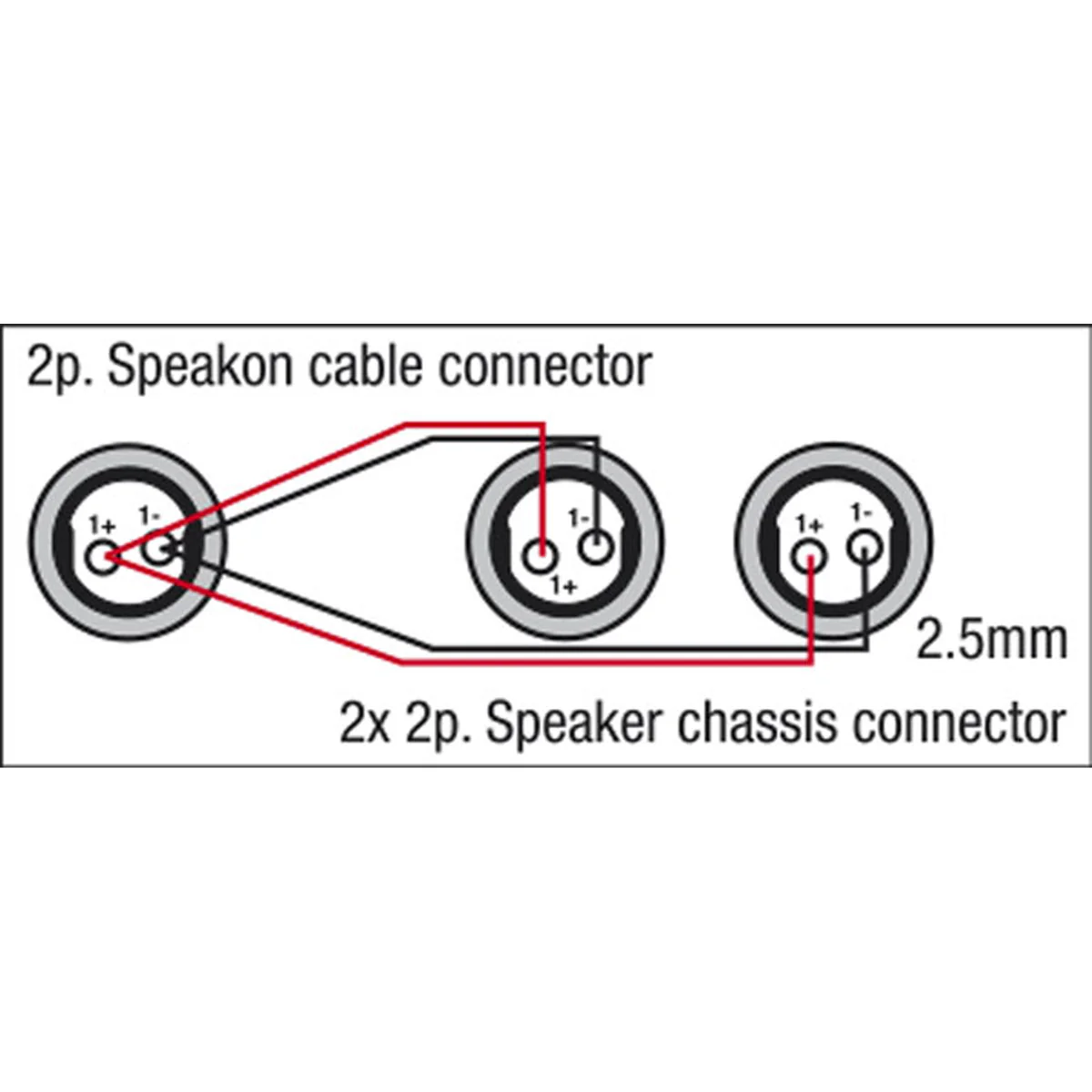 DAP Audio FS13150 1x speakon male - 2x speakon female verloopkabel - Image 2