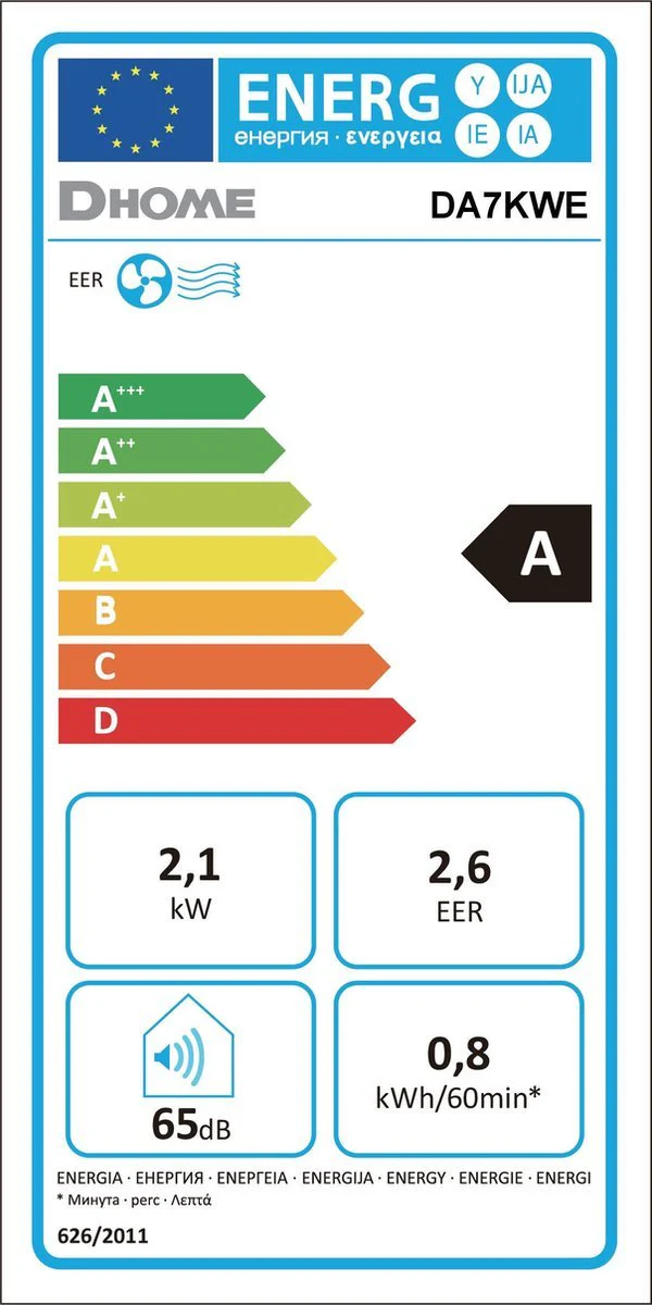 DHome Supplied By Daewoo DA7KWE mobiele airco met luchtontvochtiger en ventilator - Image 6