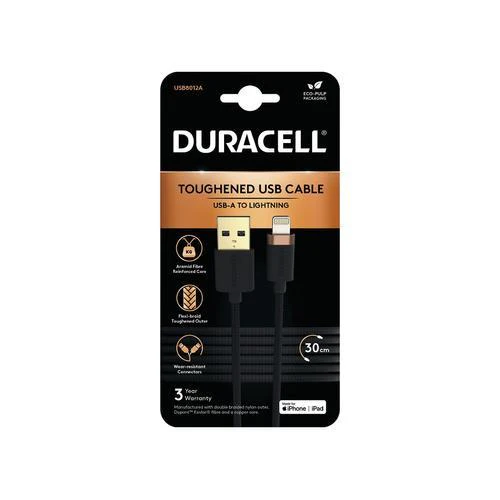 Duracell USB-A Lightning C89 1m Kevlar kabel