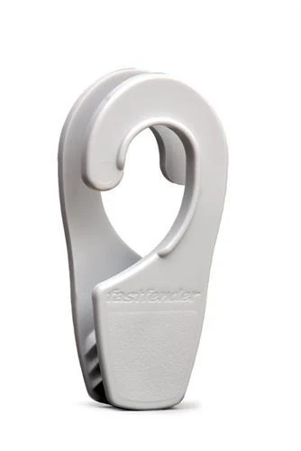 Fastfender 25 mm wit fenderhaak tot ø 25 mm railing en 6 tot 12 mm lijn (2 stuks)