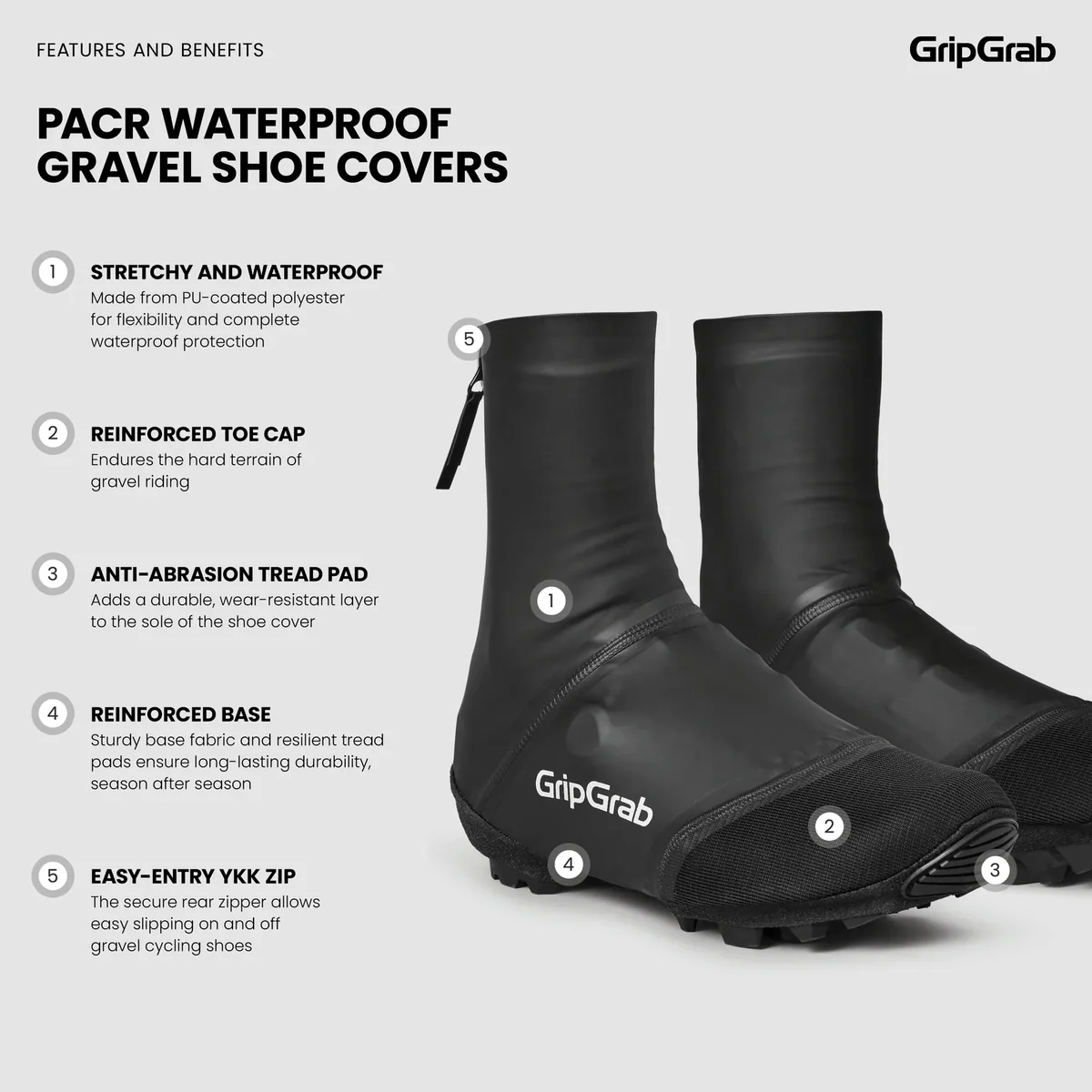 GripGrab PACR Waterproof Gravel overschoenen zwart - Image 8