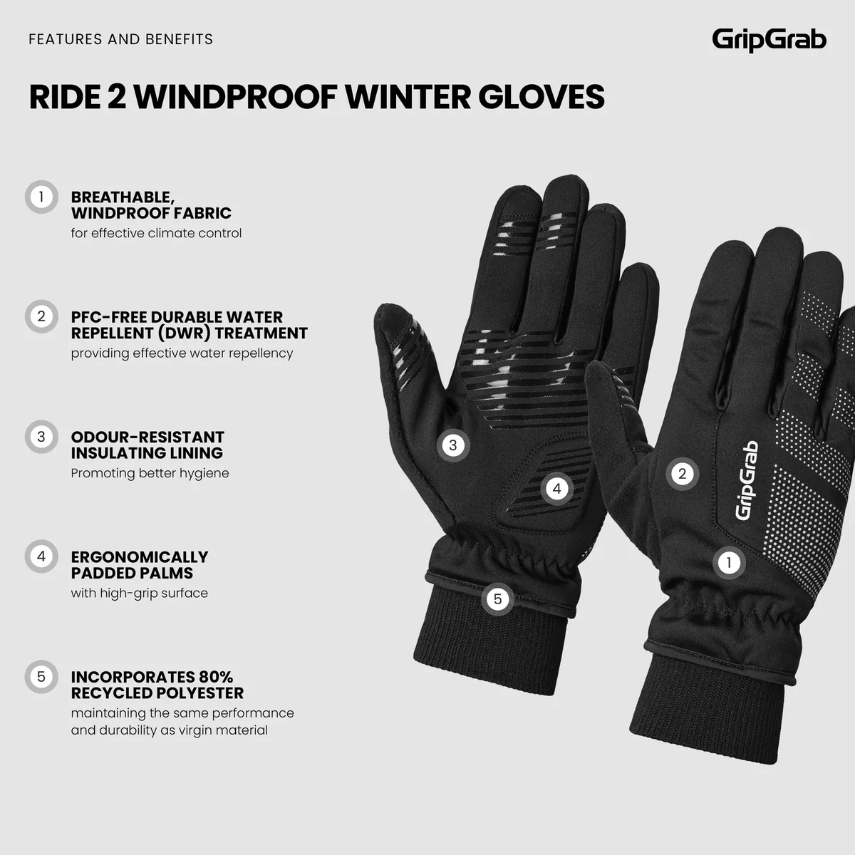 GripGrab RIDE 2 Waterproof winter fietshandschoenen zwart - Image 6