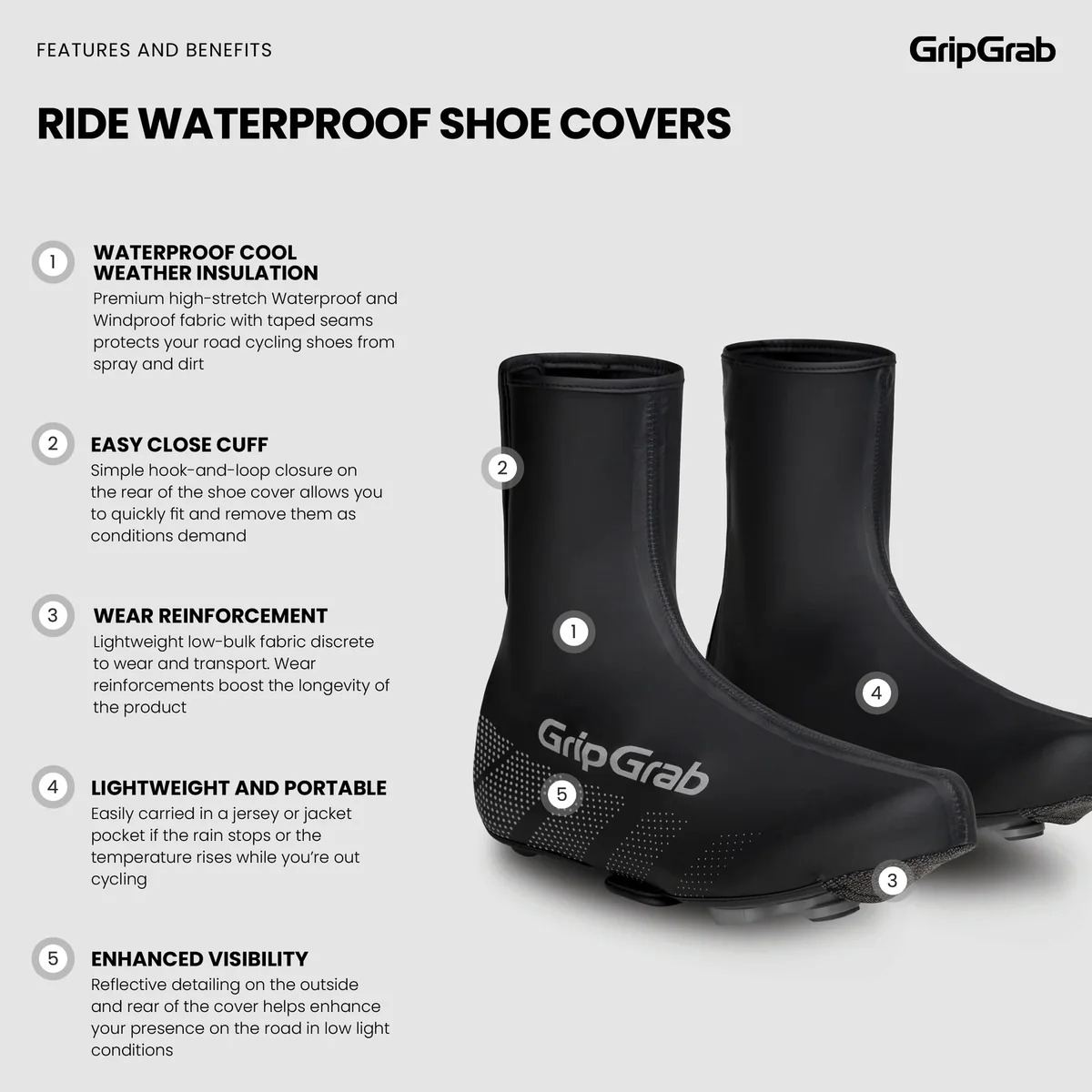 GripGrab RIDE Waterproof Road winter overschoenen zwart - Image 6