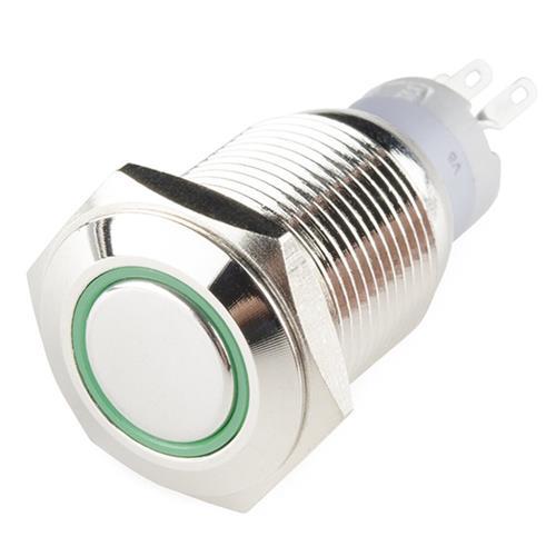 Hollex Aan/Uit Drukknop RVS 24V LED groen