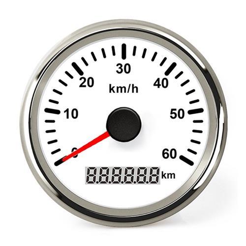 Hollex GPS Snelheidsmeter analoog 0-60km/h 12/24 Volt wit