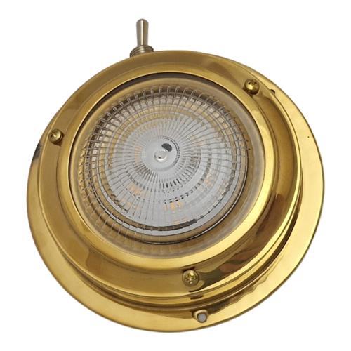Hollex Plafonnière opbouw messing 110 mm 12 Volt warm wit LED - Image 2