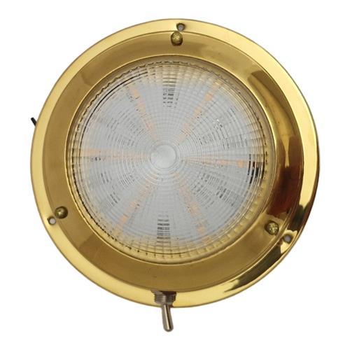 Hollex Plafonnière opbouw messing 140 mm 12 Volt warm wit LED