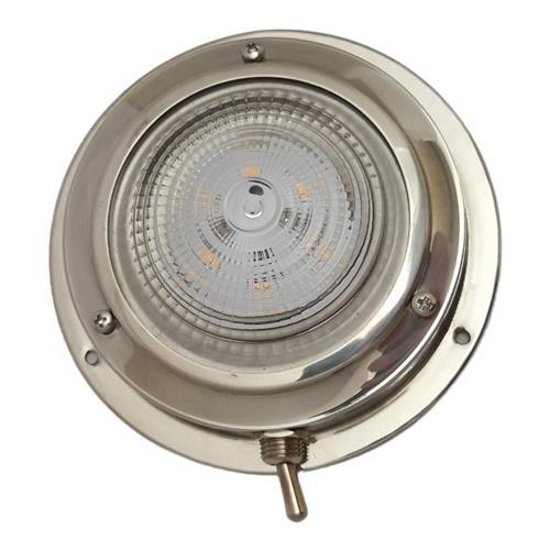 Hollex Plafonnière opbouw RVS 110 mm 12 Volt warm wit LED