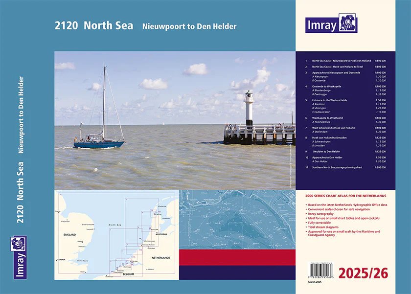Imray 2120 Noordzee Nieuwpoort tot Den Helder