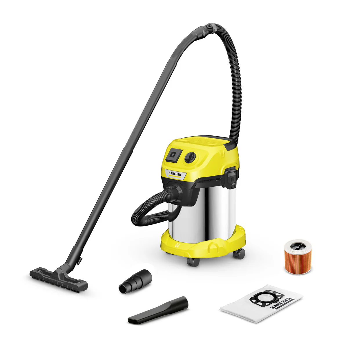 Karcher WD 3 P S V-17/4/20 EU voor droog, nat, fijn, grof zuigen, blaasfunctie, stopkontakt