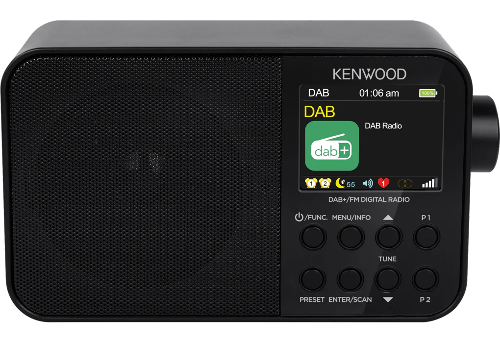 Kenwood CR-M30DAB-B Compact radio met FM, DAB+radio en Bluetooth, 2000 mAH accu
