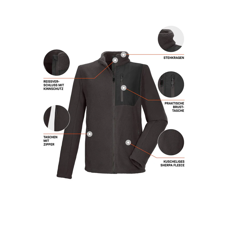 Killtec KOW 105 Sherpa Fleece Vest Heren - Bruin - Image 2