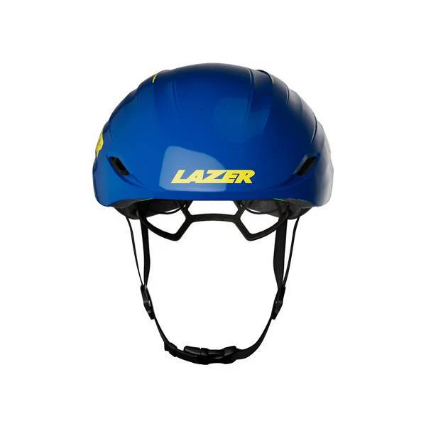 Lazer Z1 KinetiCore race fietshelm Aeroshell blauw/geel - Image 6