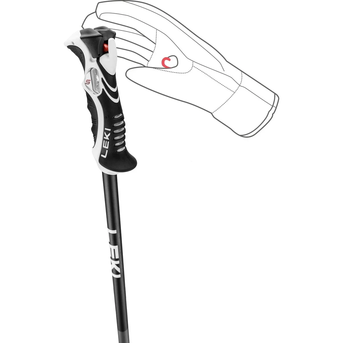 LEKI Bold Lite S skistokken zwart/rood - Image 5