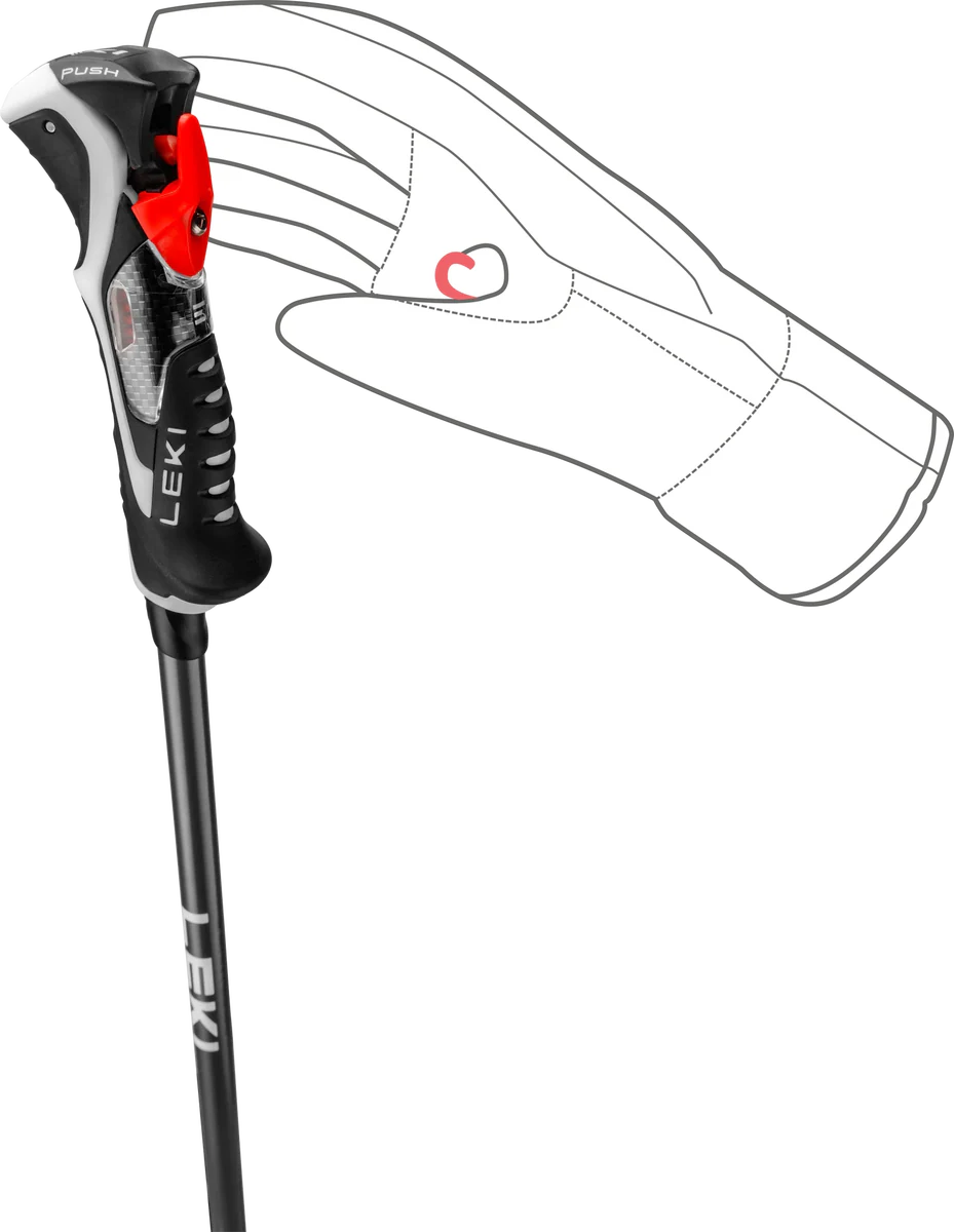 LEKI Carbon 14 3D skistokken zwart/grijs/rood - Image 3
