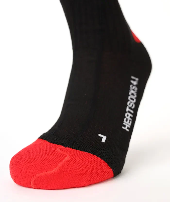 Lenz Heat Socks 4.1 Toe cap verwarmde skisokken zwart/rood - Image 2
