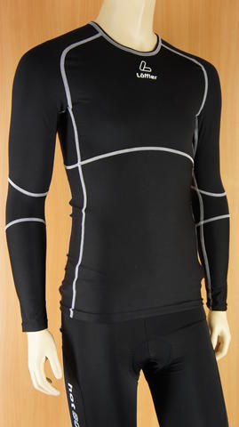 Loffler C-Tex Compressie Shirt Lange Mouw Heren -Zwart - Image 2