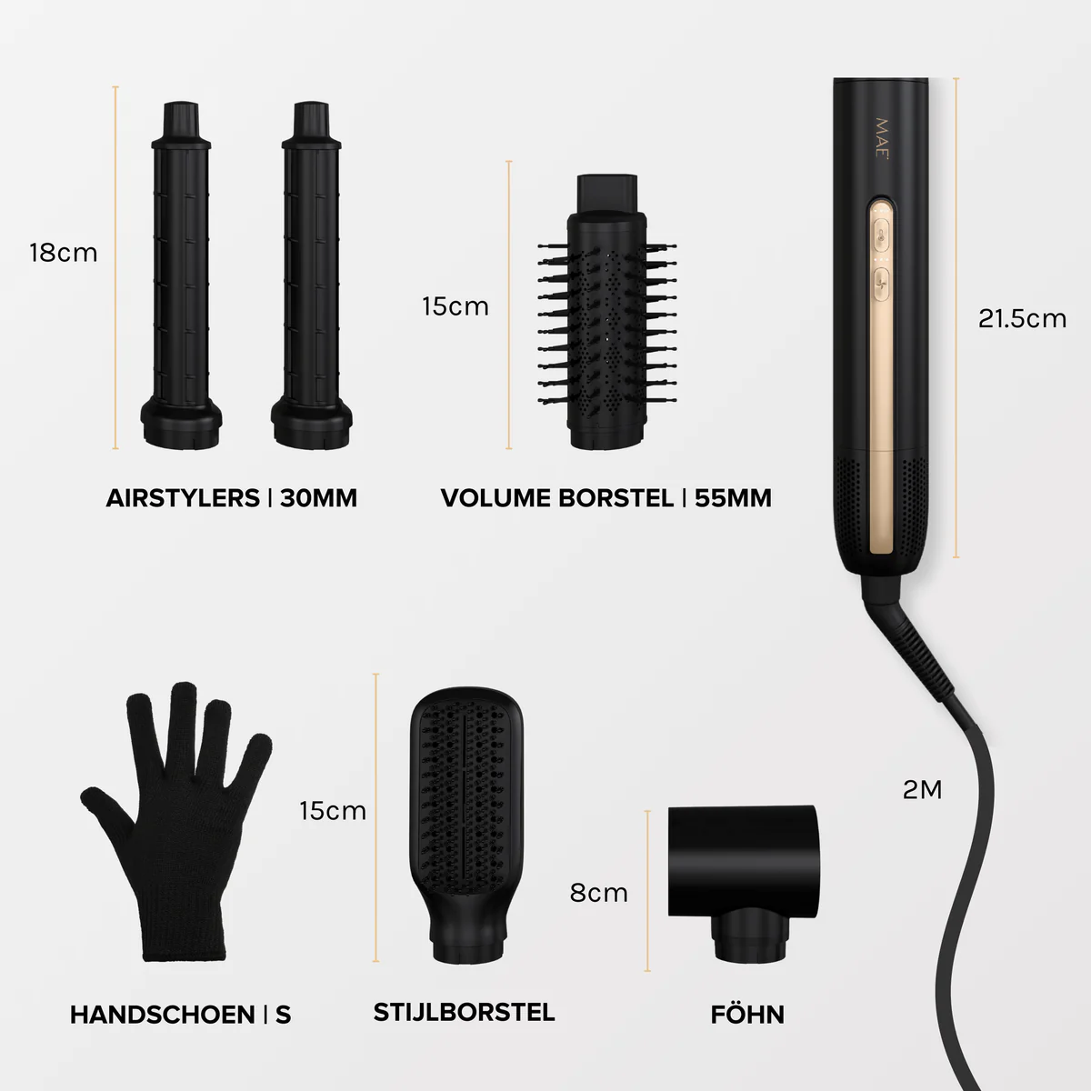 MAE Airstyler II haarstyler zwart - Image 10