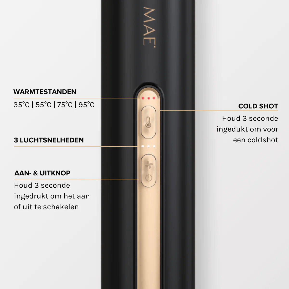 MAE Airstyler II haarstyler zwart - Image 8