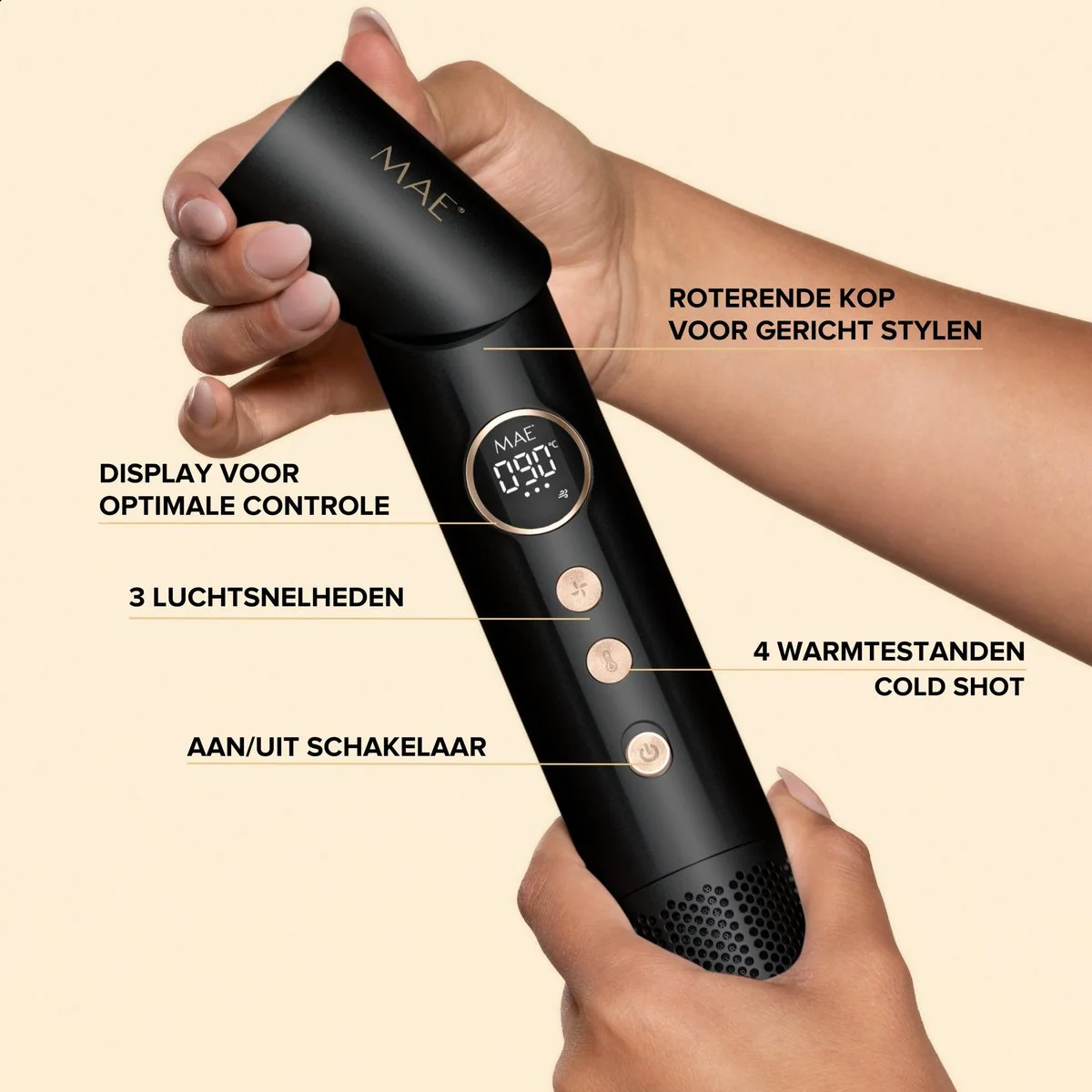 MAE Airstyler Pro II haarstyler zwart - Image 5