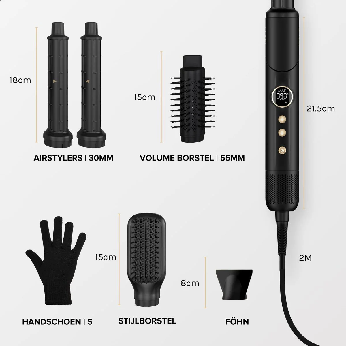 MAE Airstyler Pro II haarstyler zwart - Image 6