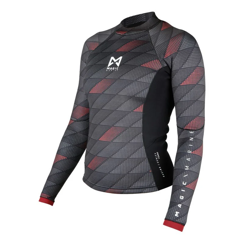 Magic Marine Racing Vest L/S Neoprene Summer 1,5 mm Flatlock wetsuit top dames zwart - Image 3