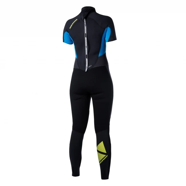 Magic Marine Ultimate shortarm 3/2 dames wetsuit blauw/zwart