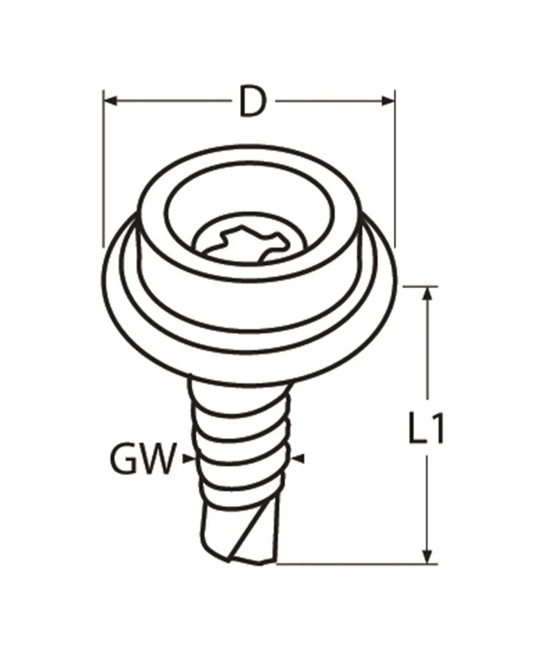 Marinetech 814040615 159 Durable DOT Stud met RVS Zelftapper 15x15,9 (5 stuks) - Image 2