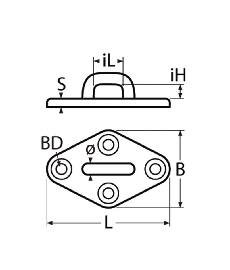 Marinetech 82234080 Dekoog met Ruitvormige Grondplaat 80mm - Image 2