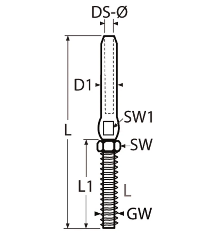 Marinetech 8467416/8 Studterminal met Moer Links M16x195 mm - Image 2