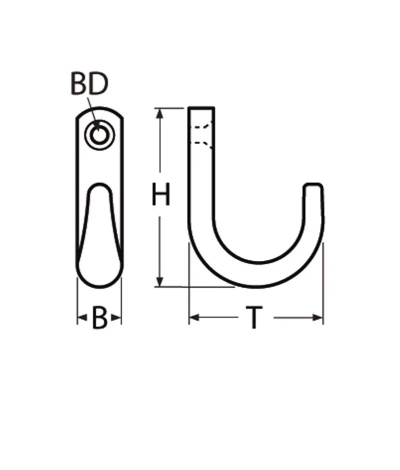 Marinetech Kledinghaak 30x25 mm Gepolijst - Image 2