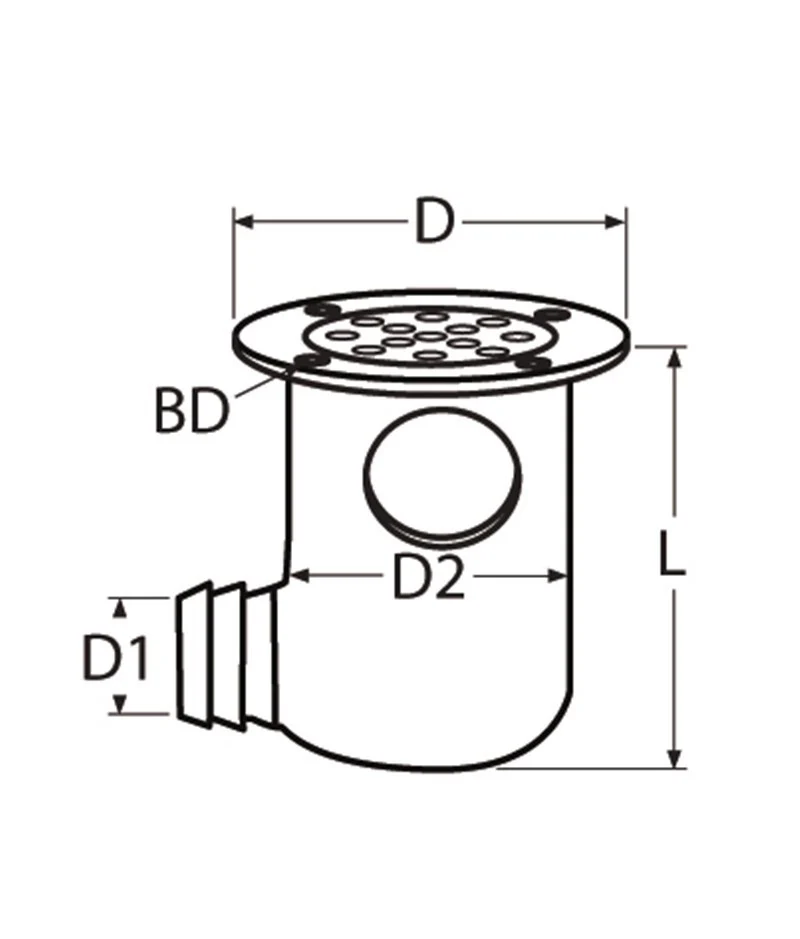 Marinetech Kuipwaterafvoer 50mm met slangaansluiting - Image 2